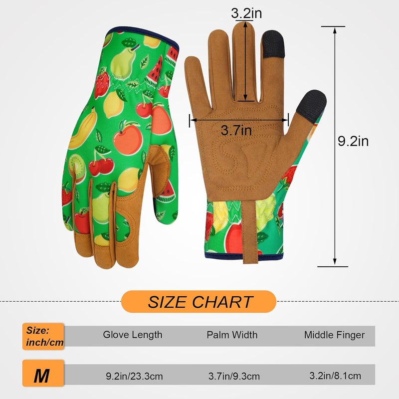 MERTURN Store Leather Gardening Gloves for Women Thorn Proof Garden Gloves Touch Screen Working Gloves Gifts,M - Image 2